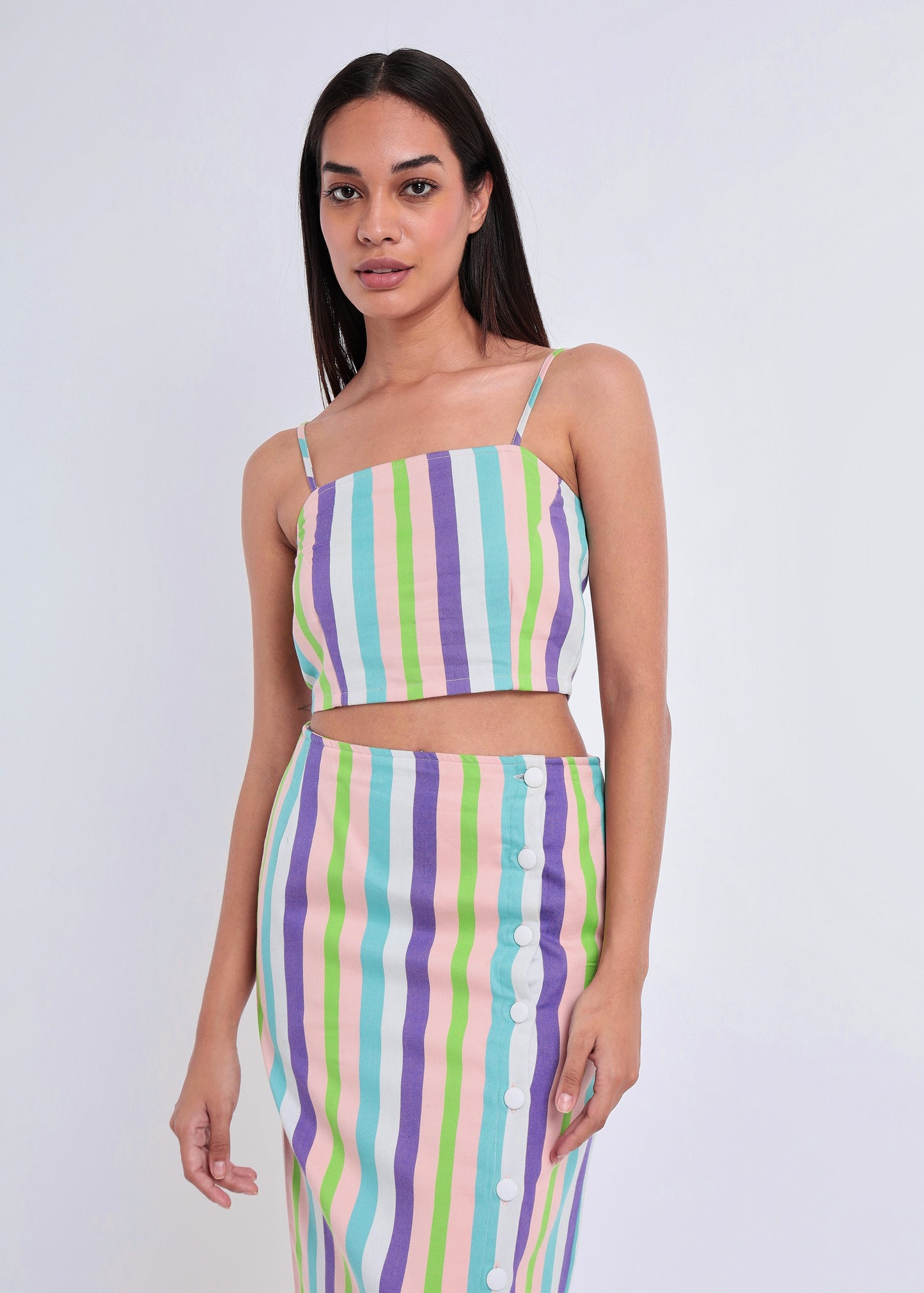 Striped Crop Top - Handloom, Recycled Clime Scene